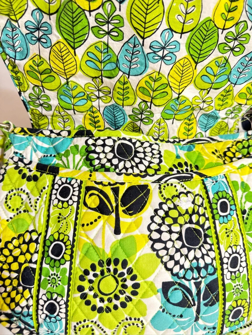 Vera Bradley Saddle Up Crossbody Bag Limes Up Purse Bohemian Retired